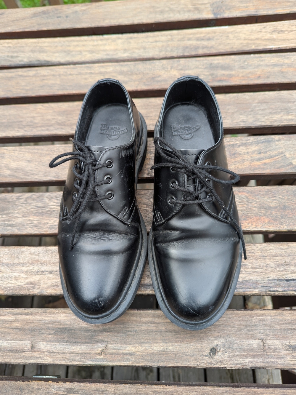 Dr. Martens 1461 Black Smooth Leather 3-Eye Oxford Shoes, Size US 6